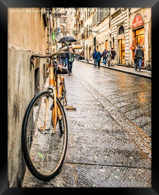 Street of Historic Center of Florence  Framed Print by Daniel Ferreira-Leite