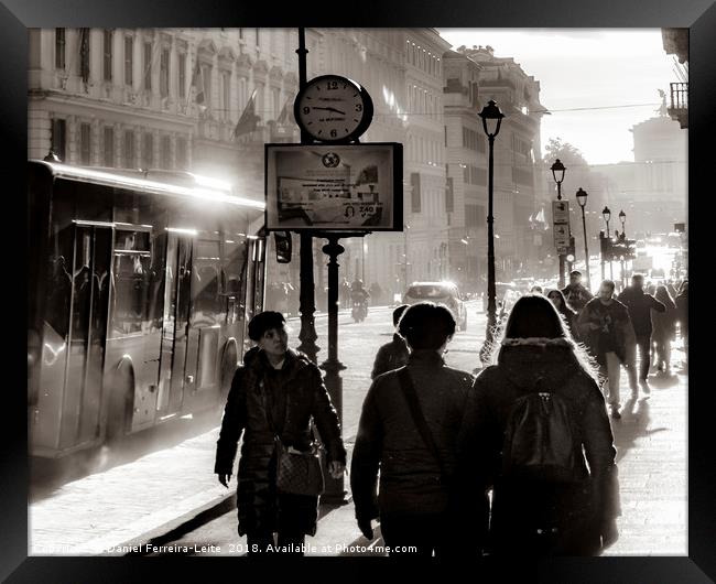 Urban Scene Street View, Rome, Italy Framed Print by Daniel Ferreira-Leite