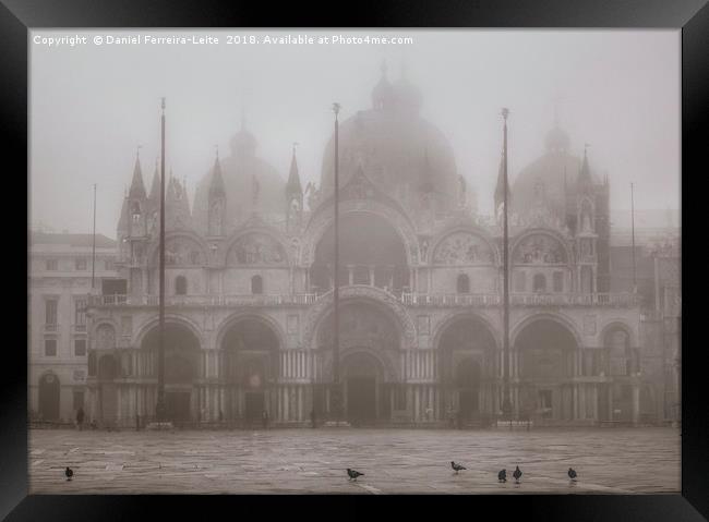 Fog Winter Scene San Marcos Piazza, Venice, Italy Framed Print by Daniel Ferreira-Leite