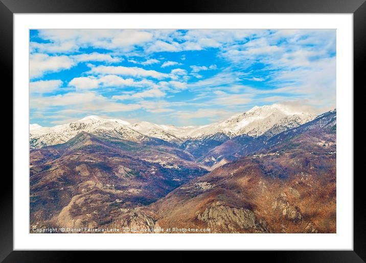 Alpes Mountains Aerial View, Piamonte, Italy Framed Mounted Print by Daniel Ferreira-Leite