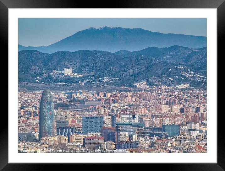Aerial View Barcelona City, Spain Framed Mounted Print by Daniel Ferreira-Leite