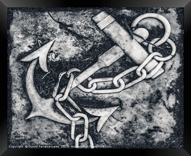 Anchor Sculpture Grave, Montevideo, Uruguay Framed Print by Daniel Ferreira-Leite