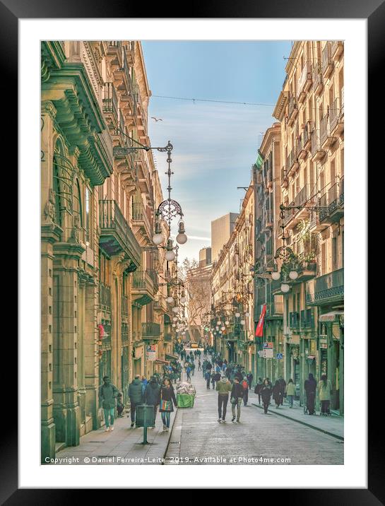 El Gotico District, Barcelona, Spain Framed Mounted Print by Daniel Ferreira-Leite