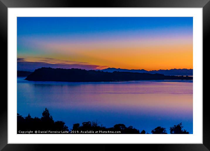 Fjord and Mountains Landscape, Chiloe Island, Chil Framed Mounted Print by Daniel Ferreira-Leite