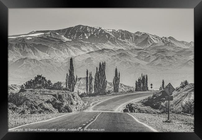 Deserted Landscape Highway, San Juan Province, Arg Framed Print by Daniel Ferreira-Leite