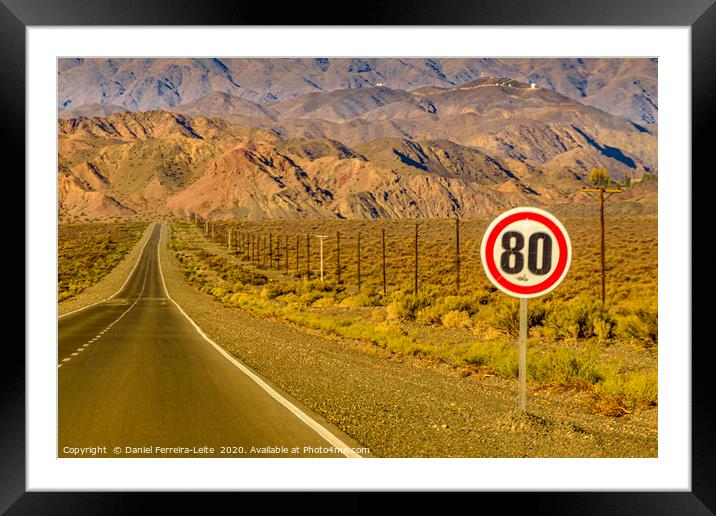Deserted Landscape Highway, San Juan Province, Arg Framed Mounted Print by Daniel Ferreira-Leite