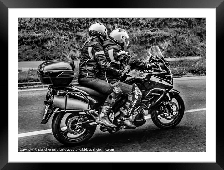 Motorcycles Riders at Avenue Framed Mounted Print by Daniel Ferreira-Leite