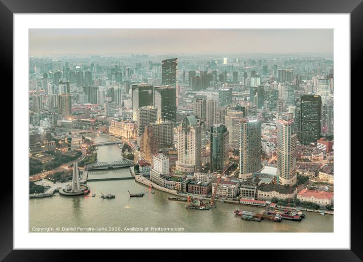 Lujiazui District Aerial View, Shanghai, China Framed Mounted Print by Daniel Ferreira-Leite