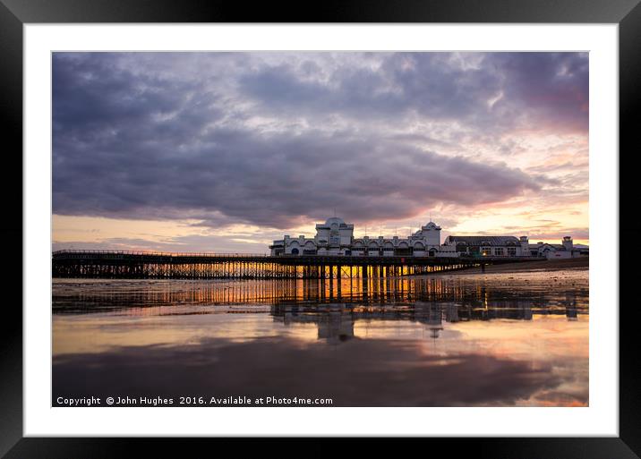 Southsea Sunset Framed Mounted Print by John Hughes