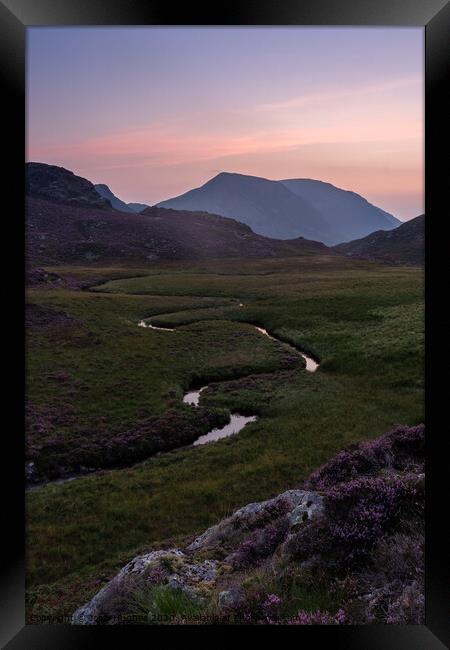 Sunset in the Mountains Framed Print by John Hughes