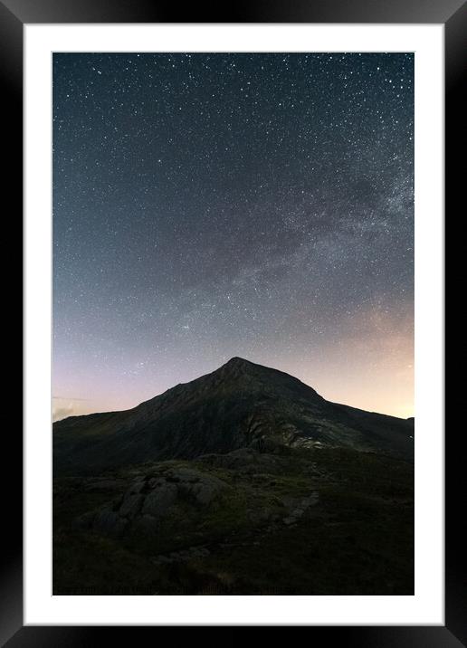 Milky Way of a Welsh Mountain Framed Mounted Print by John Hughes