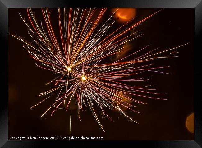 Fireworks Framed Print by Ken Jensen