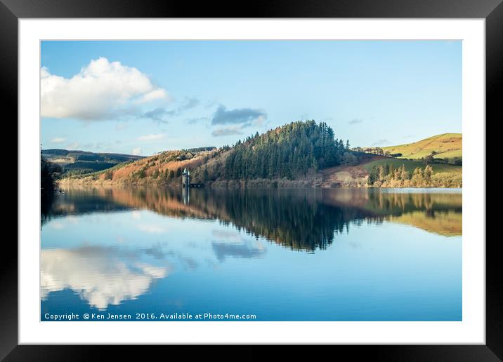 Lake Vyrnwy Reflections Framed Mounted Print by Ken Jensen