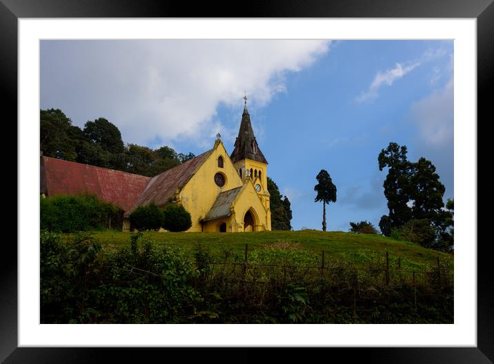 St. Andrews Church, Darjeeling Framed Mounted Print by NITYANANDA MUKHERJEE