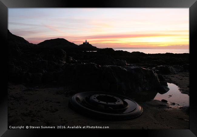 Bracelet Bay, Mumbles - Swansea, Sunrise Framed Print by Steven Summers