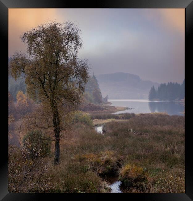 Misty Scottish Loch Framed Print by Stewart Mcquillian