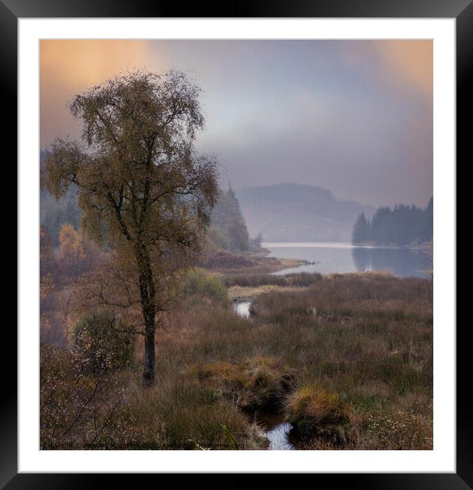 Misty Scottish Loch Framed Mounted Print by Stewart Mcquillian