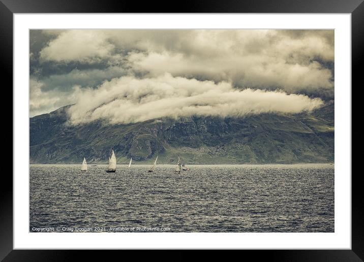 Sail Boats - Isle of Mull Framed Mounted Print by Craig Doogan