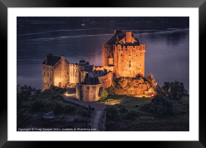 Eilean Donan Lit at Night Framed Mounted Print by Craig Doogan