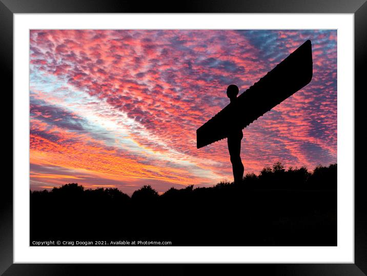 Angel of the North Silhouette Framed Mounted Print by Craig Doogan