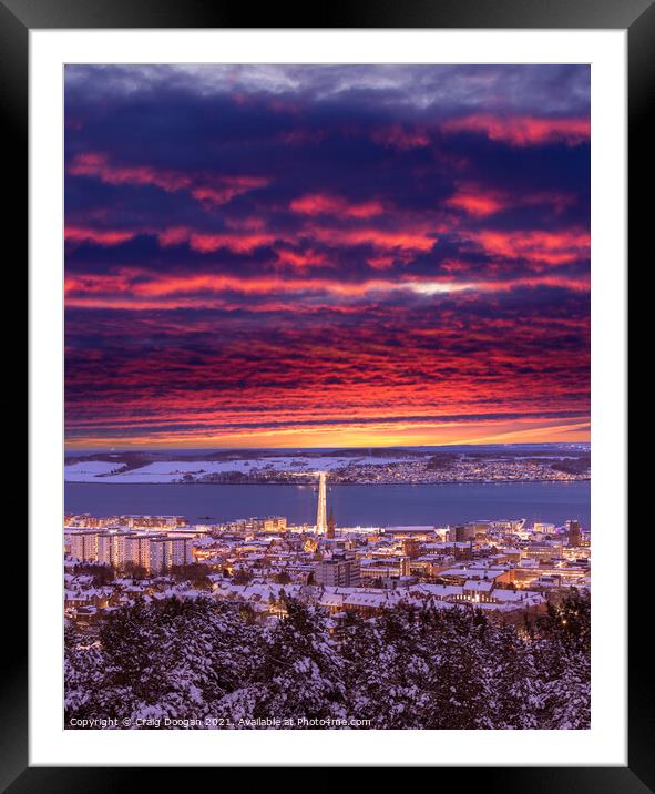 Dundee Winter Sunrise Framed Mounted Print by Craig Doogan