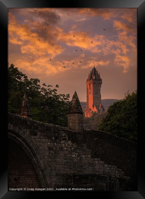 The Wallace Monument in Stirling Framed Print by Craig Doogan