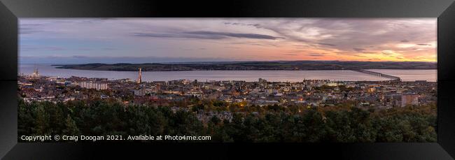 Dundee City Sunset Panorama Framed Print by Craig Doogan