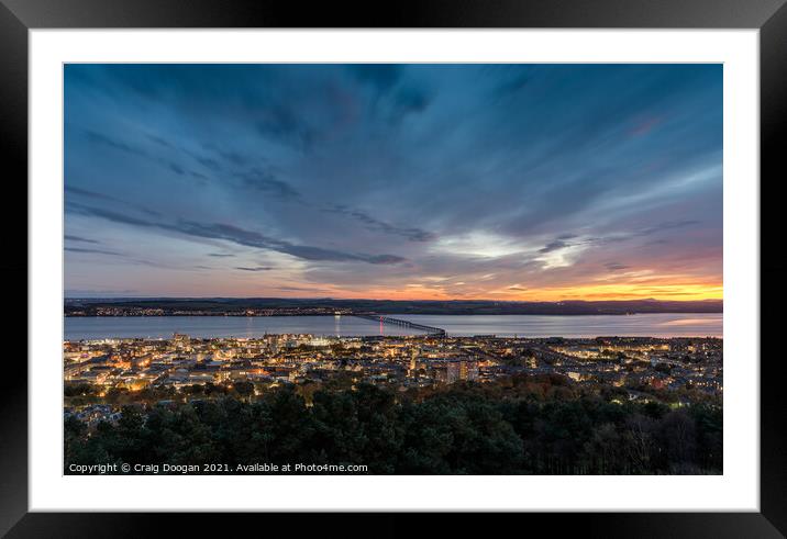 Dundee City from the Law Framed Mounted Print by Craig Doogan