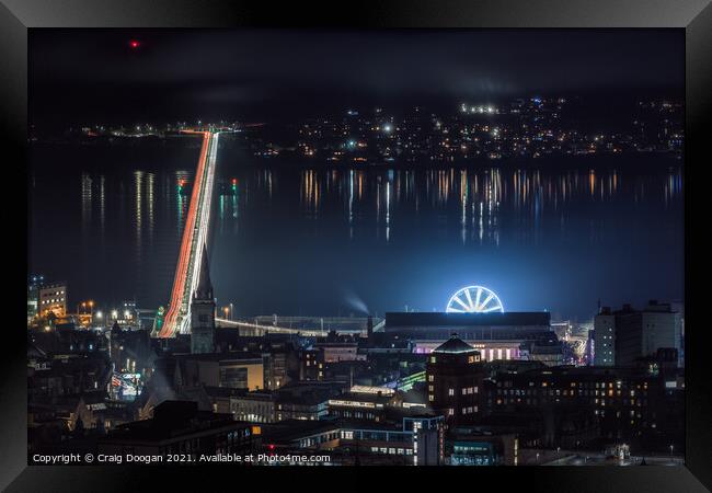 Dundee City Winterfest Ferris Wheel Framed Print by Craig Doogan