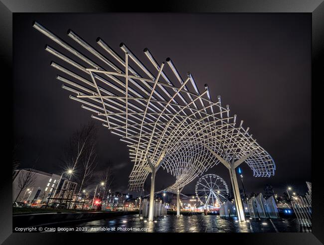 Dundee Tay Whale Sculpture Framed Print by Craig Doogan