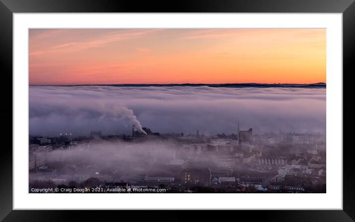 Urban Fog over Dundee Framed Mounted Print by Craig Doogan