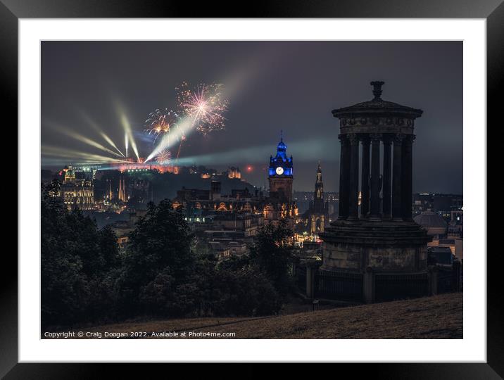 Edinburgh Castle Fireworks Framed Mounted Print by Craig Doogan
