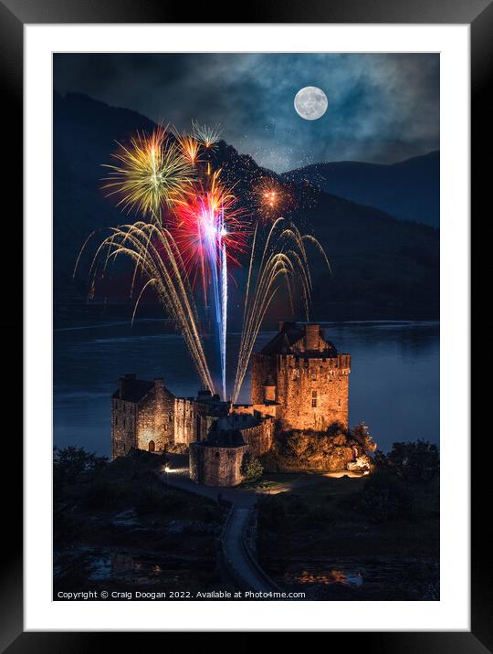 Eilean Donan Castle Fireworks Framed Mounted Print by Craig Doogan