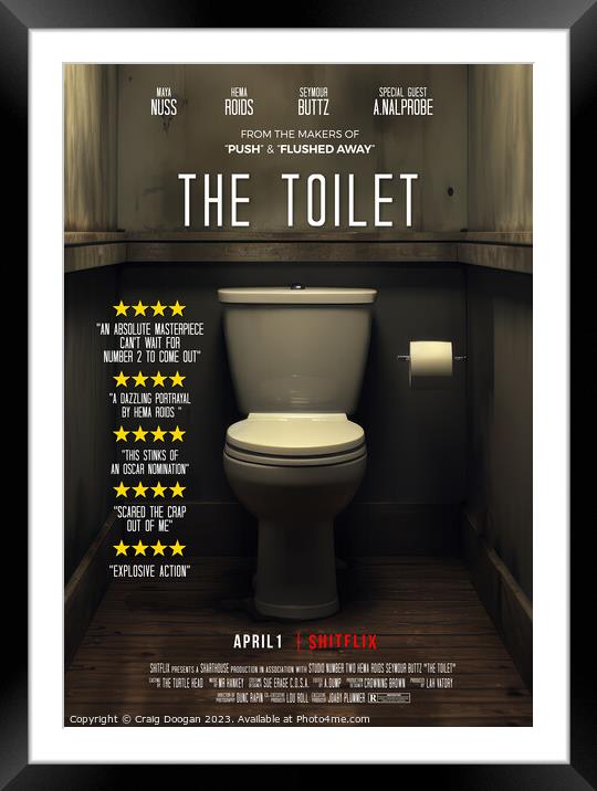 The Toilet - Movie Parody Framed Mounted Print by Craig Doogan