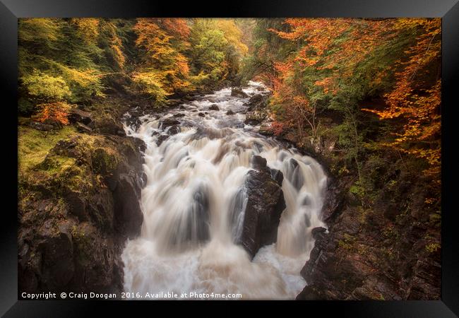 The Falls of Braan Framed Print by Craig Doogan