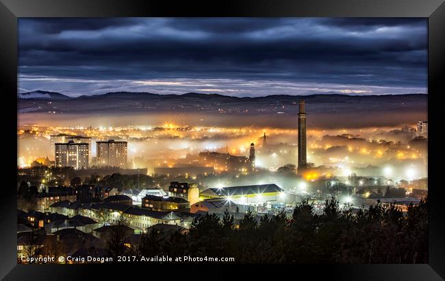 Dundee City Fog Framed Print by Craig Doogan