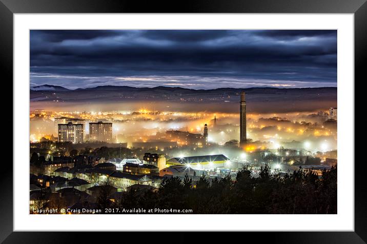 Dundee City Fog Framed Mounted Print by Craig Doogan