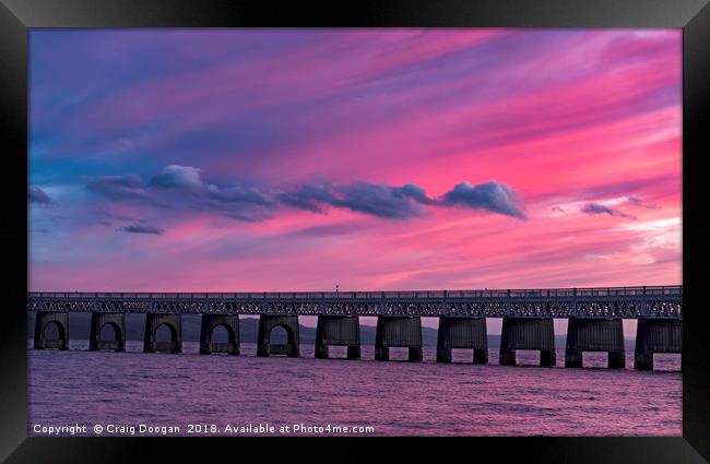 Tay Bridge Sunset Dundee Framed Print by Craig Doogan