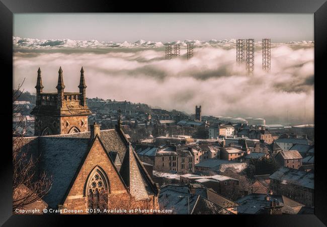 Dundee City Coastal Fog Framed Print by Craig Doogan