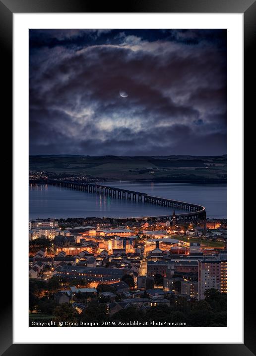 Dundee Tay Rail Bridge Moonscape Framed Mounted Print by Craig Doogan