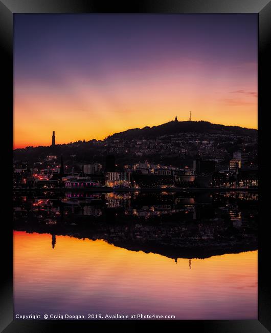 Dundee Sunset Reflections Framed Print by Craig Doogan