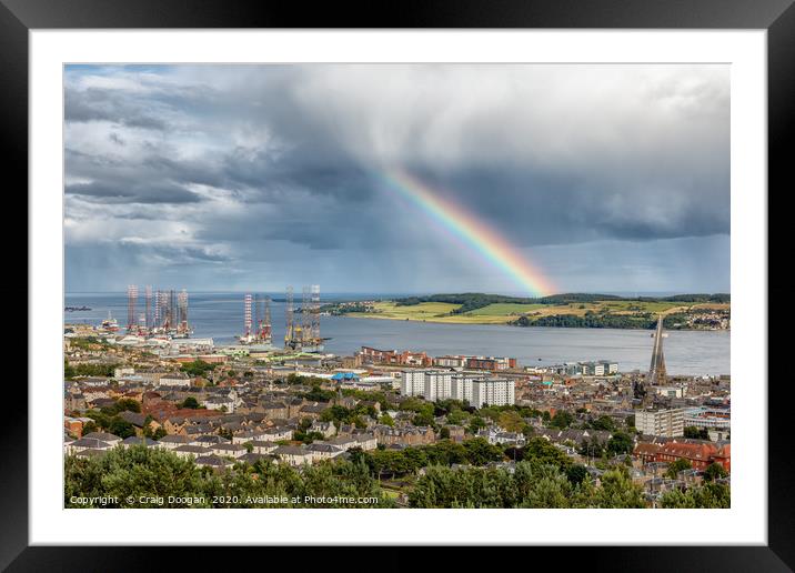 Dundee City Rainbow Framed Mounted Print by Craig Doogan
