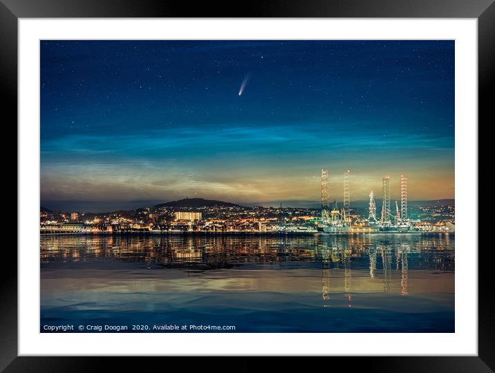 Comet Neowise over Dundee City  Framed Mounted Print by Craig Doogan