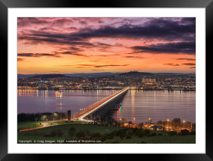 Dundee Sunset Cityscape Framed Mounted Print by Craig Doogan