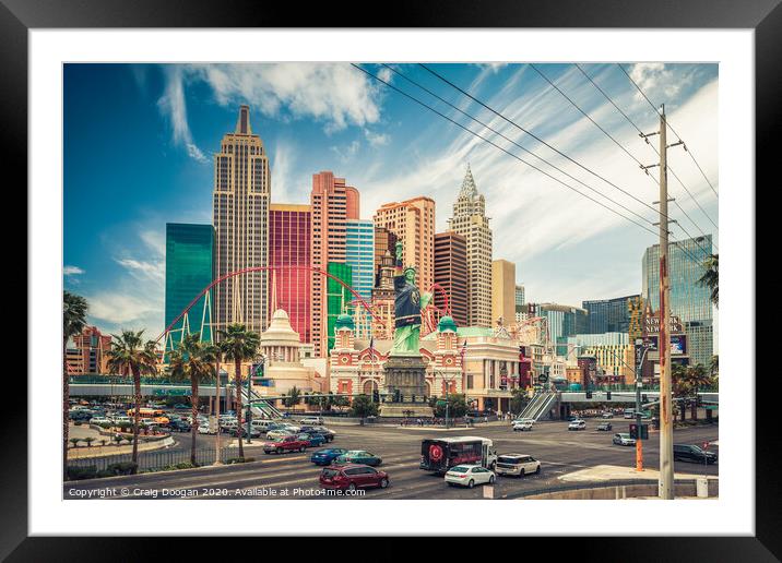 New York New York - Las Vegas Framed Mounted Print by Craig Doogan