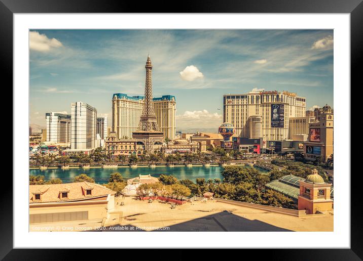 Vegas Strip Framed Mounted Print by Craig Doogan