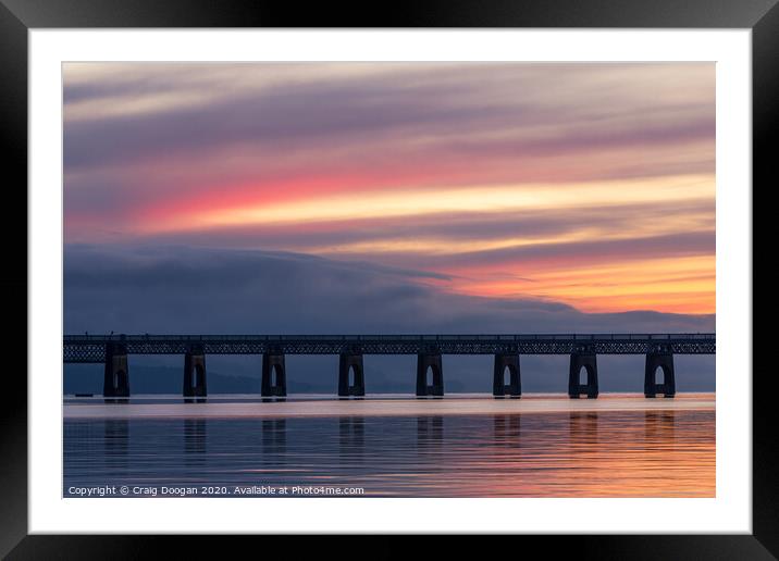 Sunset over the Tay Bridge Framed Mounted Print by Craig Doogan