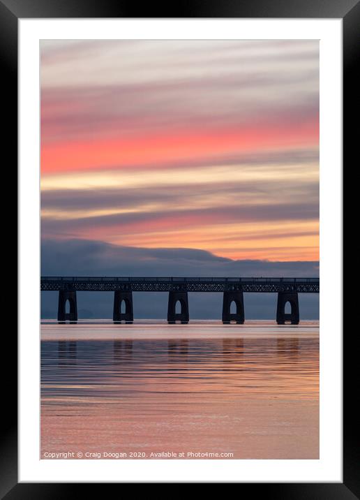 Sunset at the Tay Bridge Framed Mounted Print by Craig Doogan