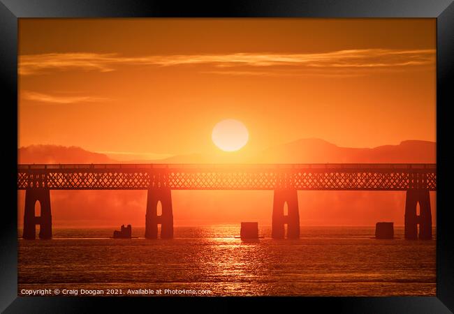 Tay Bridge Sunset Framed Print by Craig Doogan