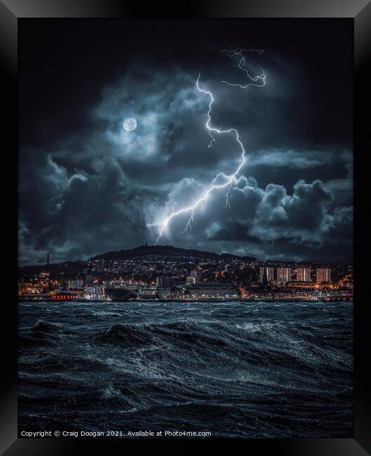 Dundee City Storm Framed Print by Craig Doogan